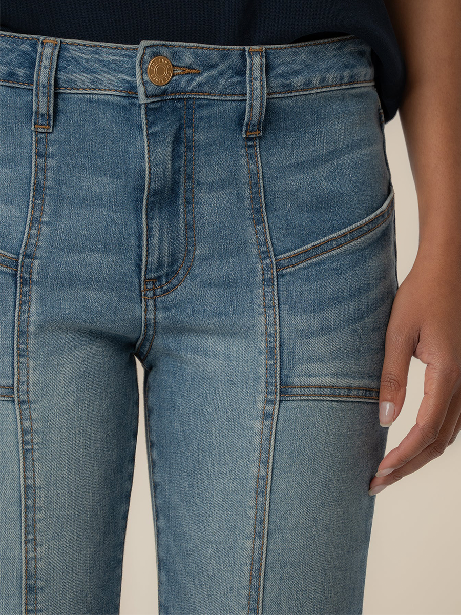 Kelsey High Rise Ankle Flare Front Seam Patch Pocket