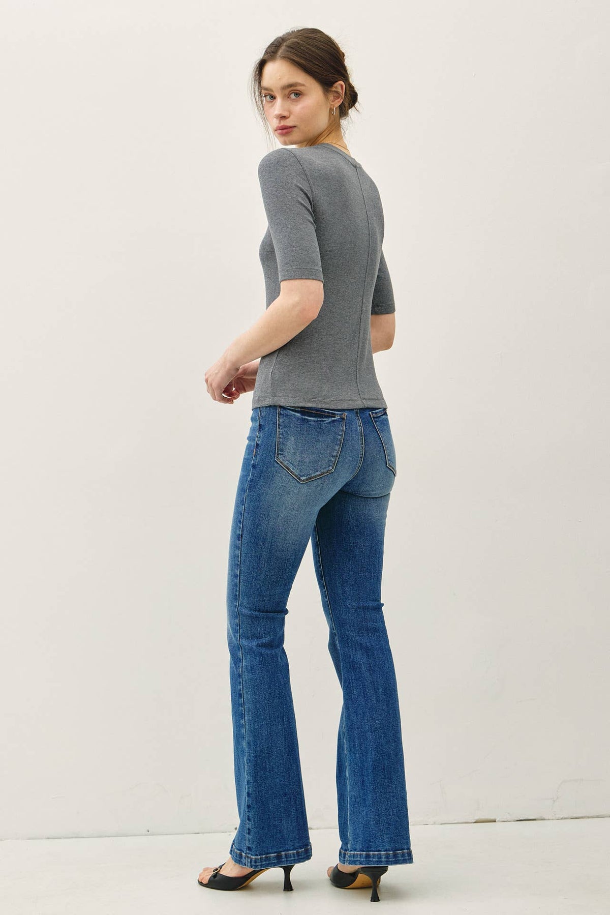 Modal Classic Ribbed Crewneck Short Sleeve Top