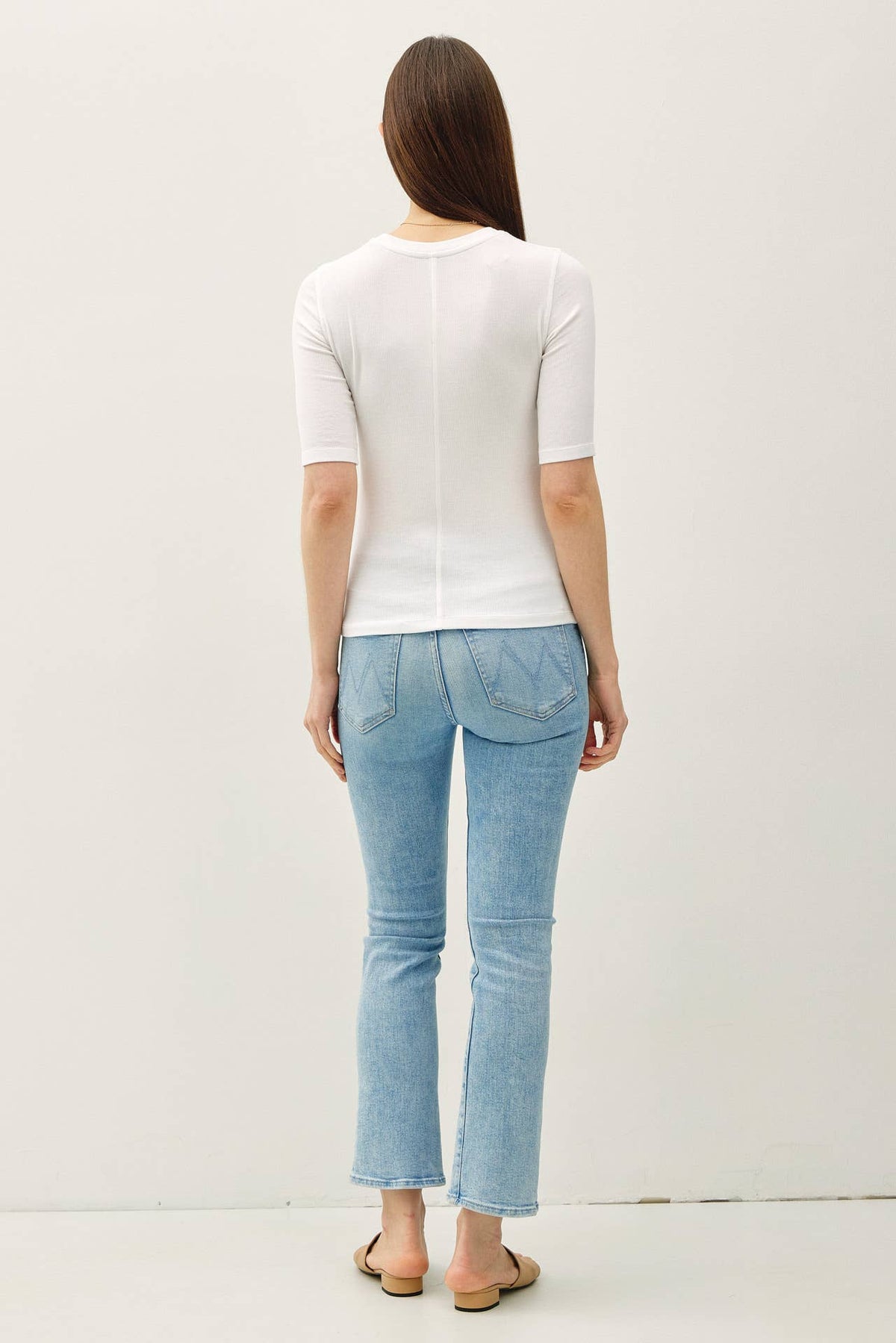 Modal Classic Ribbed Crewneck Short Sleeve Top