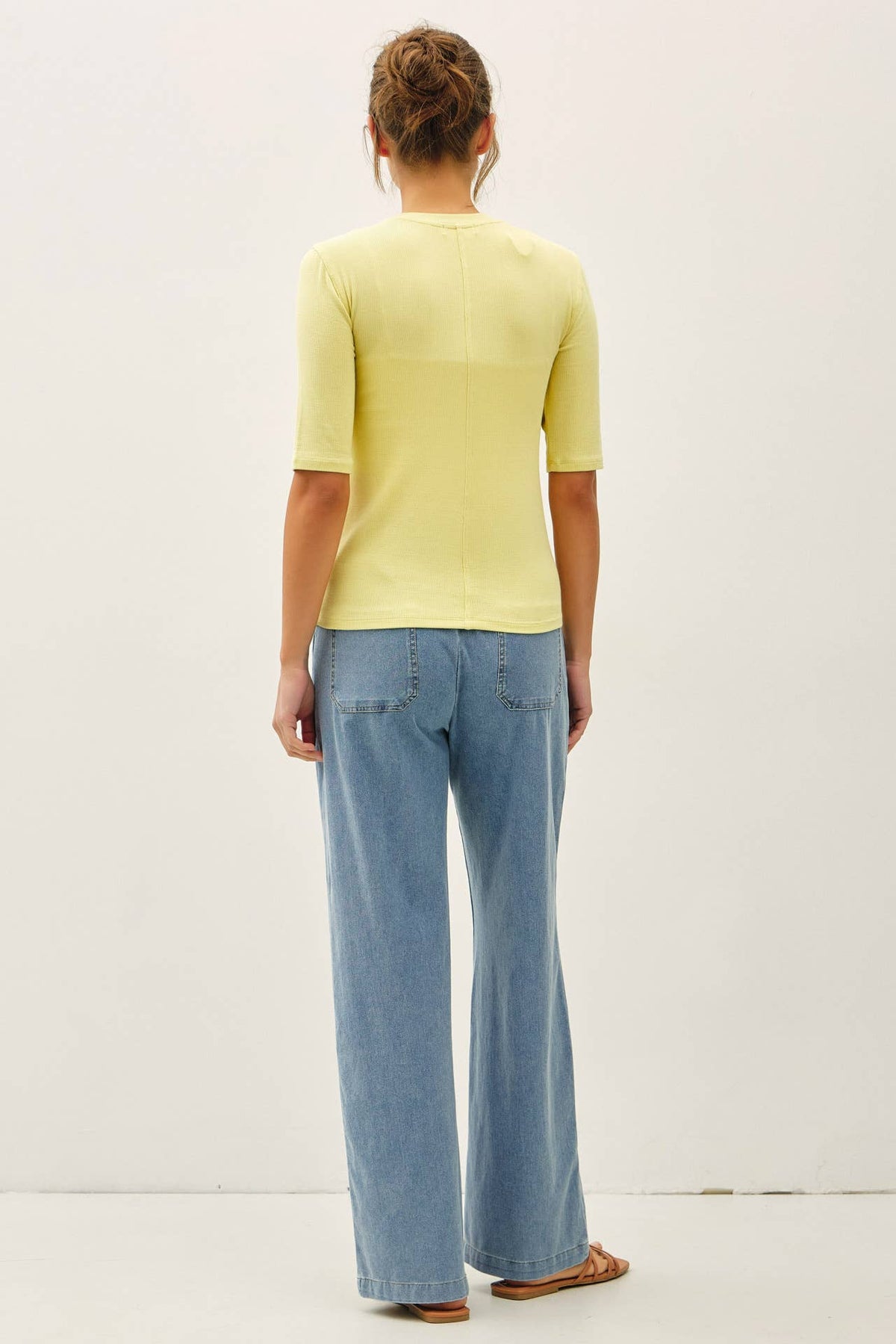 Modal Classic Ribbed Crewneck Short Sleeve Top