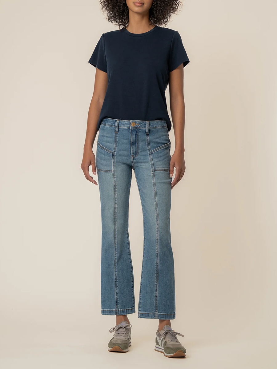 Kelsey High Rise Ankle Flare Front Seam Patch Pocket