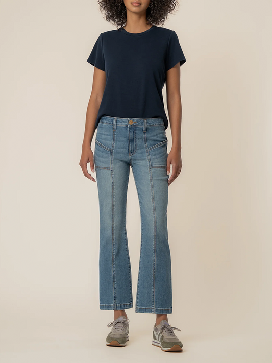 Kelsey High Rise Ankle Flare Front Seam Patch Pocket