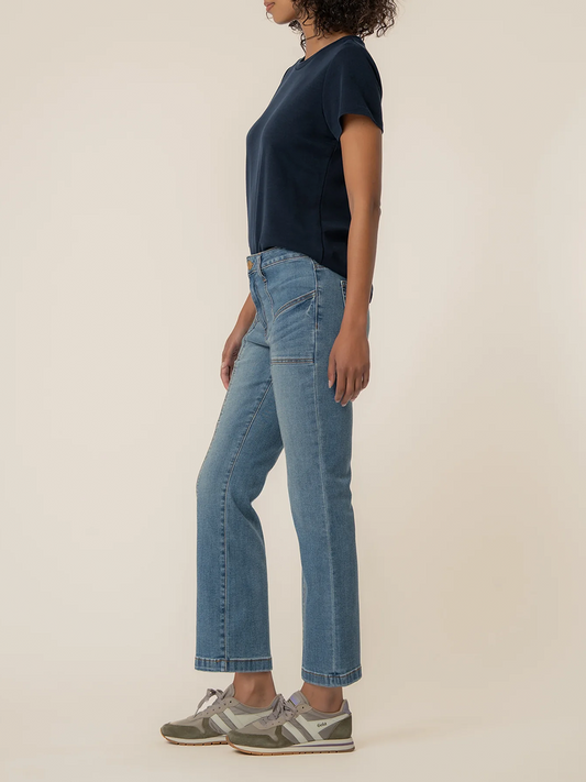 Kelsey High Rise Ankle Flare Front Seam Patch Pocket