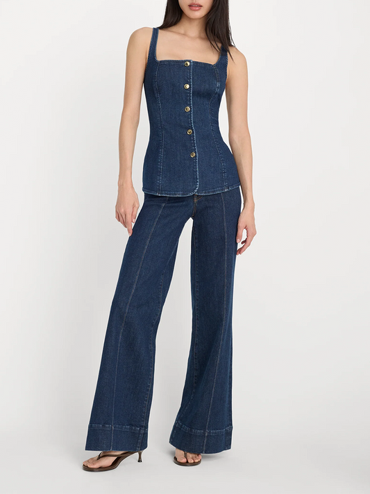 Good Waist Palazzo Jeans in Indigo1169