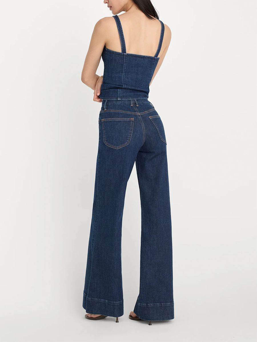 Good Waist Palazzo Jeans in Indigo1169