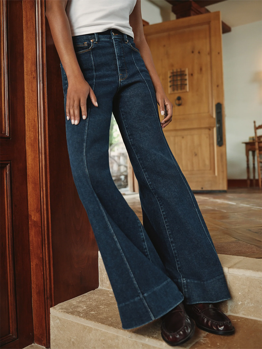 Good Waist Palazzo Jeans in Indigo1169