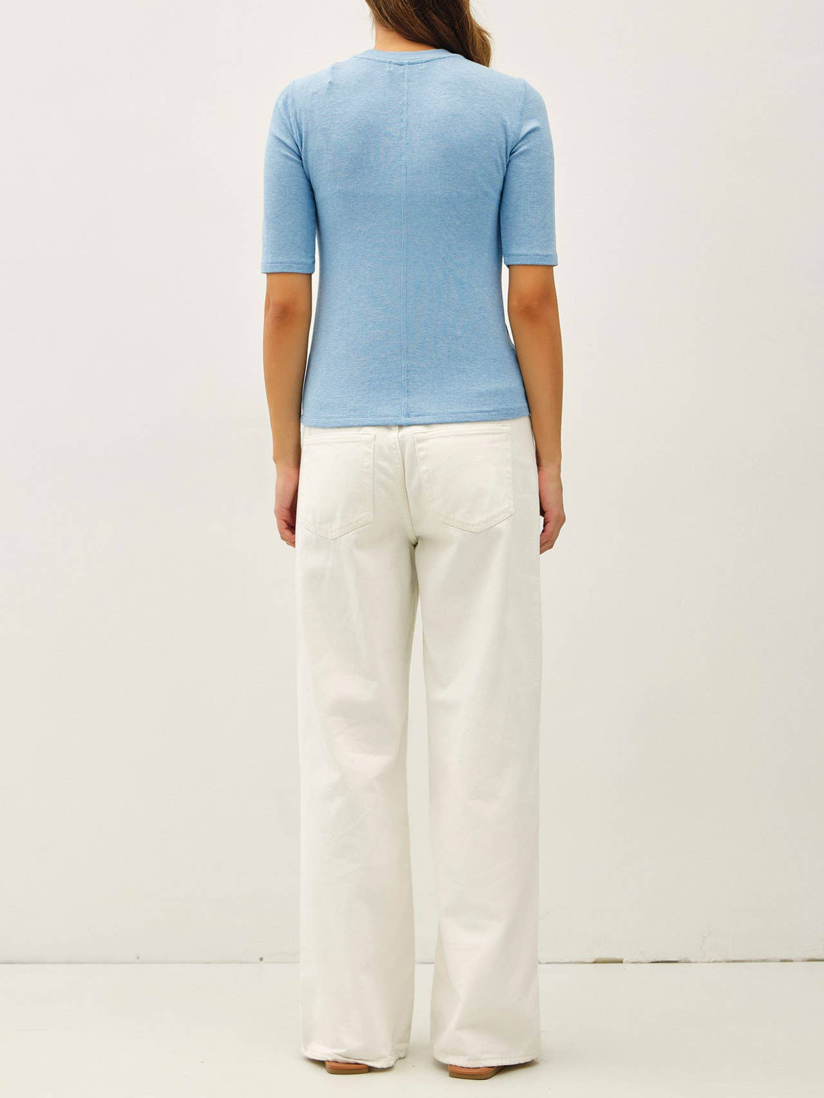 Modal Classic Ribbed Crewneck Short Sleeve Top