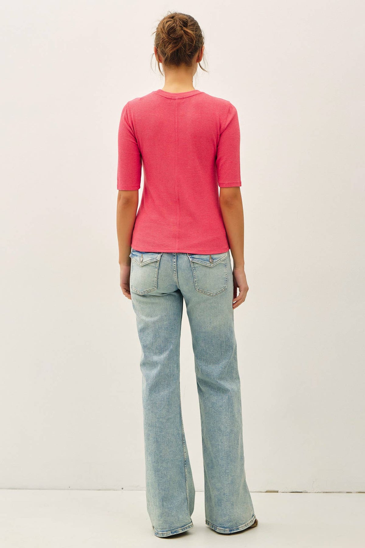 Modal Classic Ribbed Crewneck Short Sleeve Top