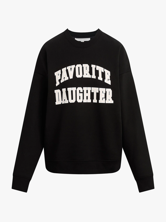 The Collegiate Sweatshirt in Black/Pale Pink